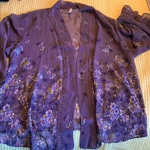 Purple Floral Kimono